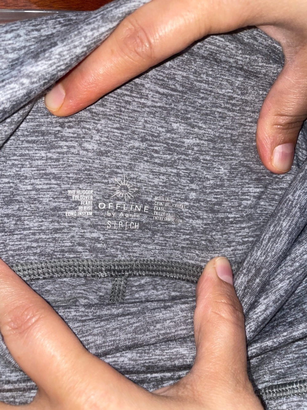 aerie Gray Fold-Over Waist Flare Leggings - Picture 3 of 5